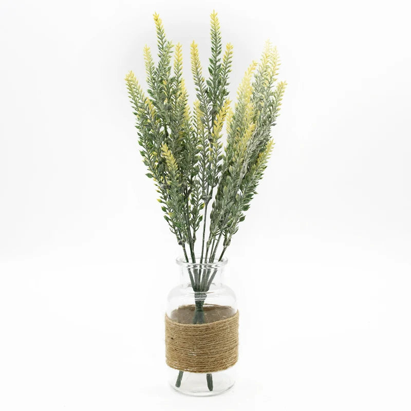 Decorbites™ Jarrón de Lavanda: Flores Artificiales Decoración para el Hogar Decoración de Boda Maceta Decorativa con Flores