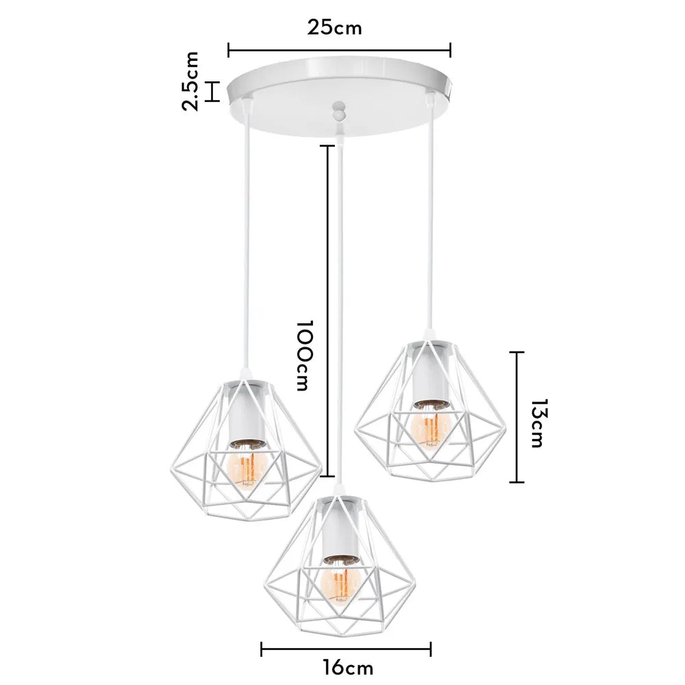 DecorBites™ Iron Cage Pendant Lights | Modern Ceiling Chandelier for Living Room & Kitchen
