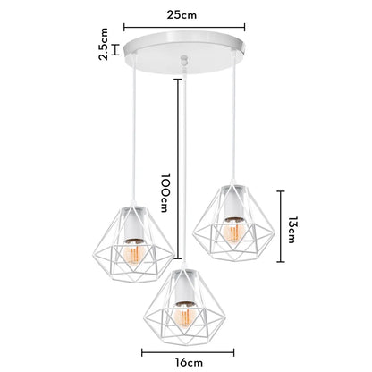 DecorBites™ Iron Cage Pendant Lights | Modern Ceiling Chandelier for Living Room & Kitchen
