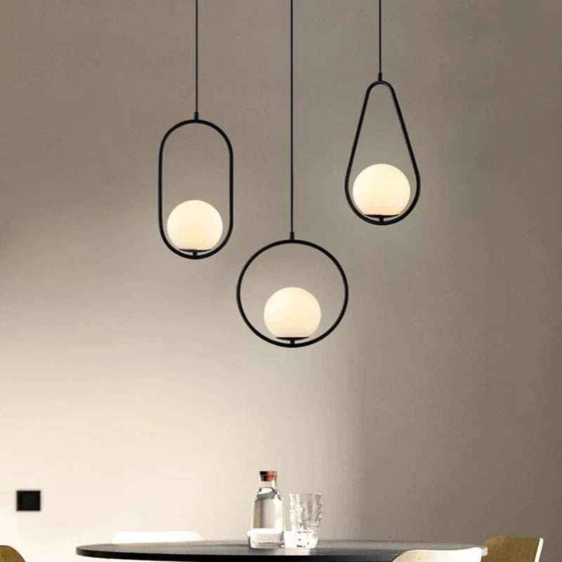 DecorBites™ Glass Ball Pendant Lights for Kitchen Dining Bedroom Decor