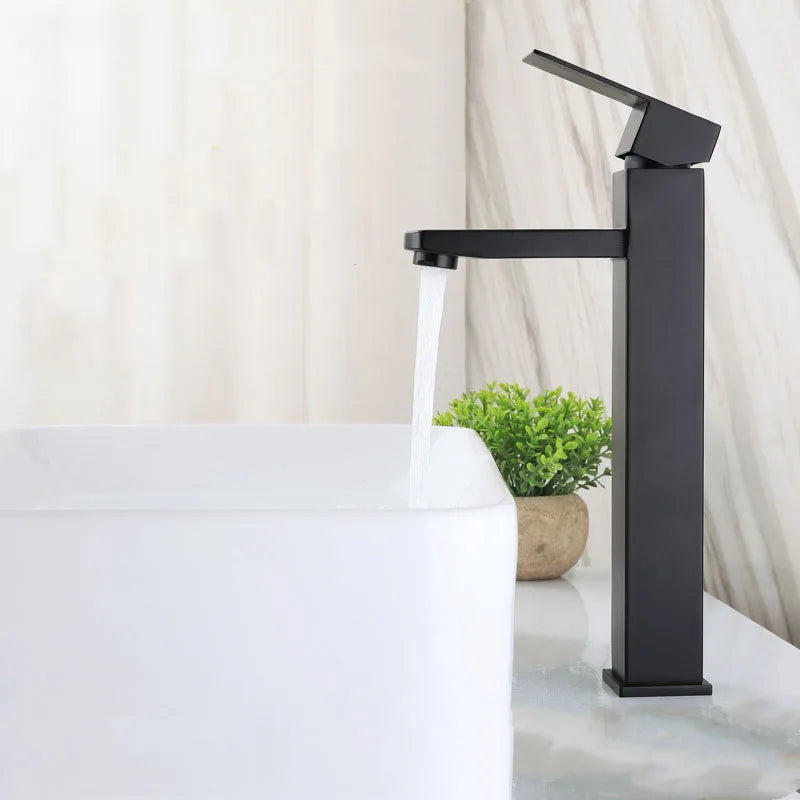 DecorBites™ Brushed Tall Basin Sink Faucet for Stylish Bathroom Water Control
