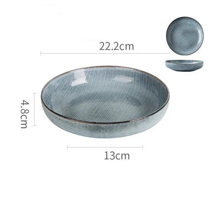 DecorBites™ Japanese Style Ceramic Soup Bowl - Large Salad Bowl Tableware