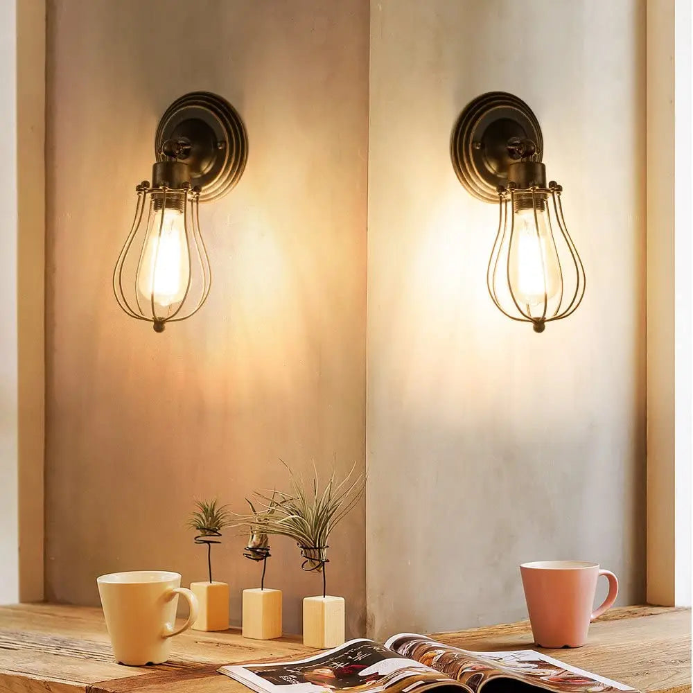 DecorBites™ Industrial Wall Lamp | American Indoor Sconce | Home Decor Light Fixture