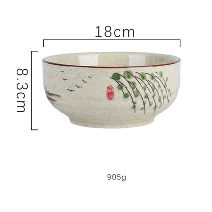 DecorBites™ 6/7 Inch Ceramic Ramen Bowl - Large Soup Noodle Bowl for Kitchen and Hotel Use