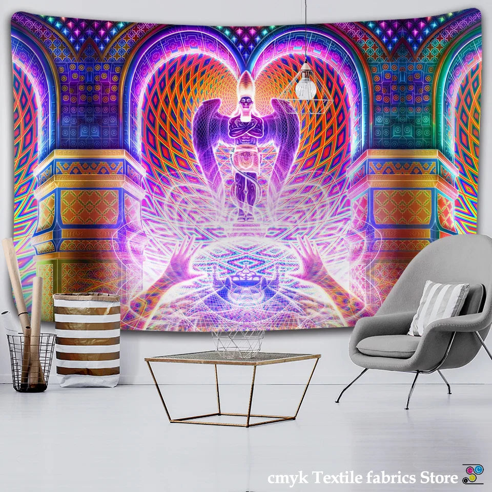 Decobites Mandela Psychedelic Wall Tapestry - Hippie Home Decor & Yoga Throw