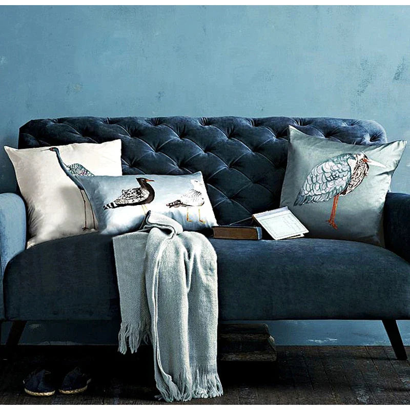 DecorBites™ Bird Of Paradise Silk Throw Pillow Cover for Home & Hotel Décor