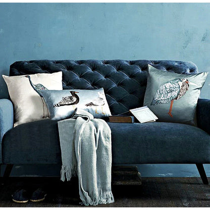 DecorBites™ Bird Of Paradise Silk Throw Pillow Cover for Home & Hotel Décor