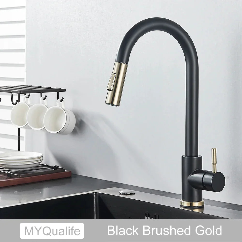 DecorBites™ Gold Kitchen Faucet with Touch Sensor Control for Sensitive Mixer Experience