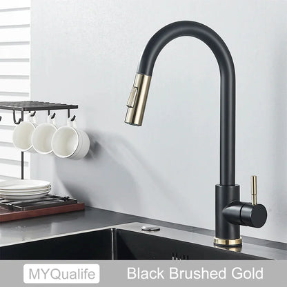 DecorBites™ Gold Kitchen Faucet with Touch Sensor Control for Sensitive Mixer Experience