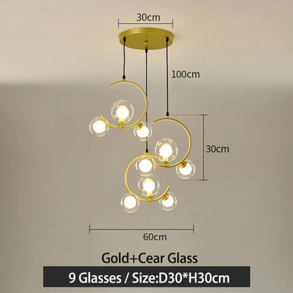 DecorBites™ Glass Ball Pendant Light | Modern Nordic G9 LED Lamp for Living Room & Bedroom