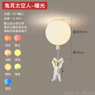 DecorBites™ Kids Space Balloon LED Ceiling Lamp - Creative Nordic Cartoon Decor