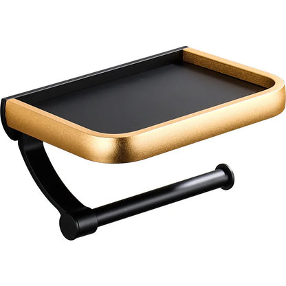 حامل مناديل ورقية أسود من DecorBites™ مع حامل هاتف - رف ورق التواليت وصندوق تخزين