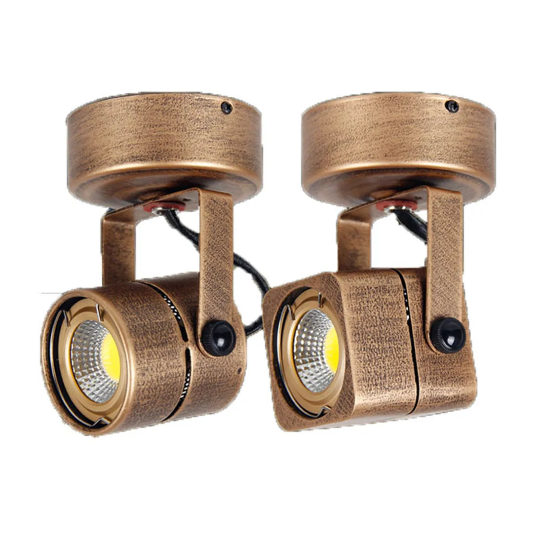 DecorBites™ Industrial Mini Ceiling Spotlights - Retro Adjustable Bronze Lamps