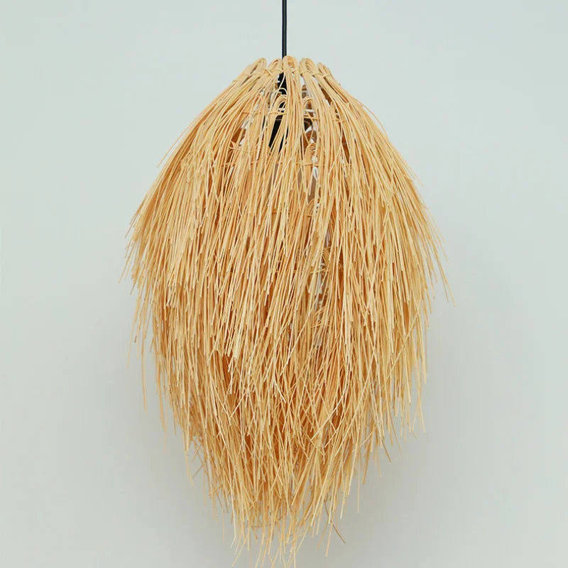 مصباح معلق من الخيزران من DecorBites™، تركيب إضاءة إبداعي معلق من الخيزران لغرفة النوم ومقهى الشاي