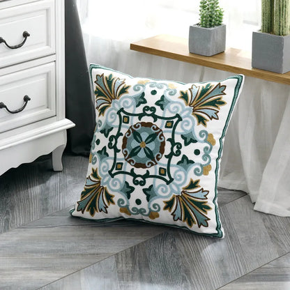 DecorBites™ Ethnic Style Canvas Embroidery Pillow Cover 45x45cm
