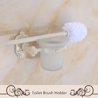 Juego de herrajes de baño de aluminio DecorBites™: estante, toallero, portarrollos de papel, soporte para cepillos, ganchos