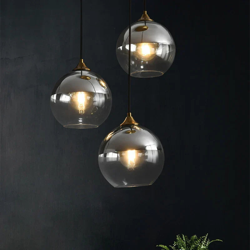 DecorBites™ Glass Ball Pendant Light - Modern Nordic LED Hanging Fixture for Dining and Kitchen