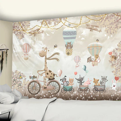 DecorBites™ Kawaii Bear Tapestry Wall Hanging for Children's Room Décor