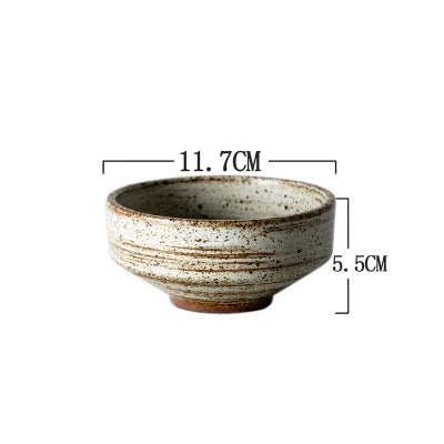 DecorBites™ Japanese Style Handmade Stoneware Dinnerware Set - Round Plates and Bowls