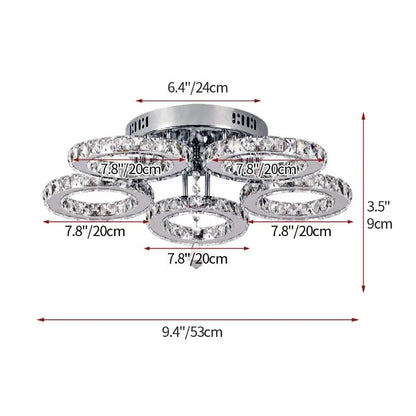DecorBites™ Crystal LED Ceiling Chandelier for Modern Living Room Decor Luxe Lighting Fixtures