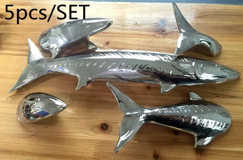 ديكور حائط سيراميكي على شكل سمكة تجريدية من DecorBites™ طقم من 5 قطع لغرفة الأطفال