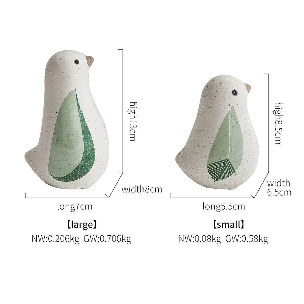 DecorBites™ Chinese Bird Figurines: Modern Ceramic Sculptures for Home Decor & Wedding Gifts