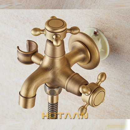 مجموعة رشاش بيديه محمولة من النحاس العتيق من DecorBites™ - رشاش يدوي ذاتي التنظيف للحمام