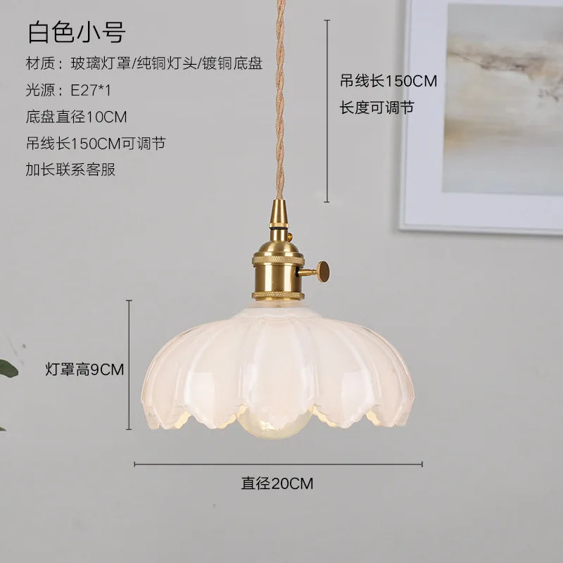 DecorBites™ Green Glass Hanging Lamp - Copper Nordic Modern Pendant Lights for Bedroom, Bar, Restaurant