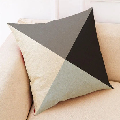 Geometric Pattern Printed Throw Pillow - Modern Brief Soft Cushion by Decobites