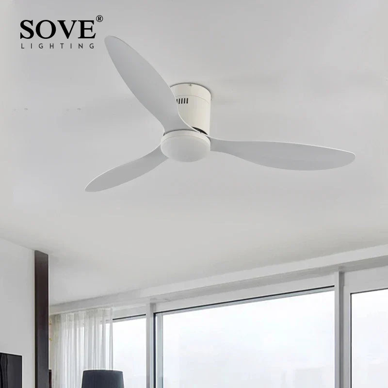 DecorBites™ Low Floor Modern LED Ceiling Fan with Remote Control, Quiet Operation