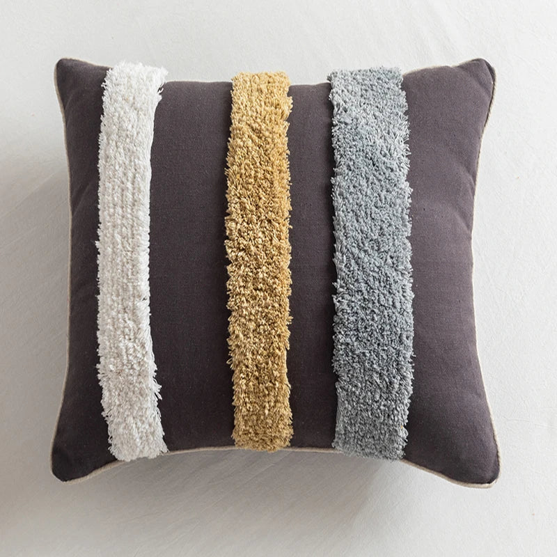 DecorBites™ Handmade Moroccan Geometric Dots Stripe Pillow Cover for Sofa Bed