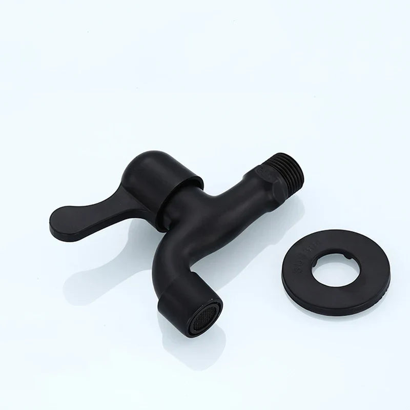 صنبور حوض الحمام DecorBites™ العتيق المصنوع من النحاس الأسود المثبت على الحائط للحديقة الخارجية والغسالة