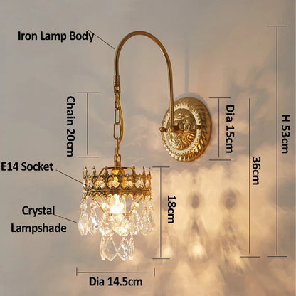 DecorBites™ Crystal Wall Lamp: Luxury Lighting for Bedroom, Living Room, Hotel, Cafe, Lobby