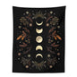 Decobites Moon Phase Boho Wall Tapestry: Black Psychedelic Carpet for Home Decor