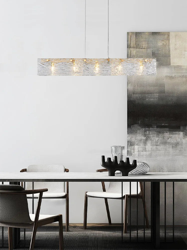 DecorBites™ Glass Chandelier: Modern Minimalist Luxury Lighting for Restaurant, Bar, and Home