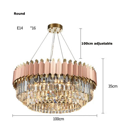 DecorBites™ E14 LED Crystal Stainless Steel Rose Gold Pendant Lights
