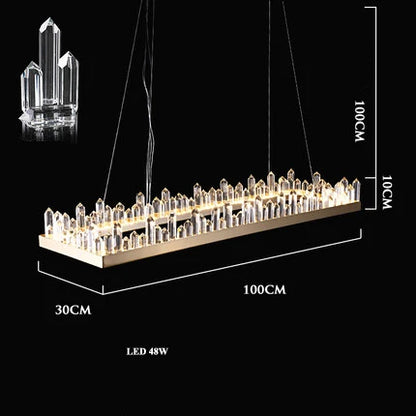 DecorBites™ Dimmalbe LED Crystal High Ceiling Chandelier for Living Room