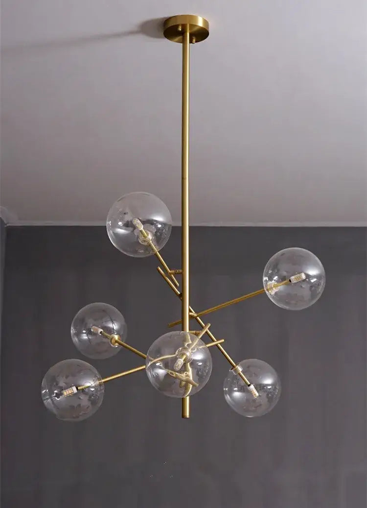 DecorBites™ Gold Glass Bubble Chandelier for Dining Room