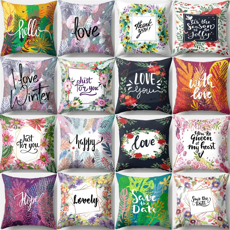 DecorBites™ Green Tropical Leaves Pillow Cover - Four Season Landscape Decor