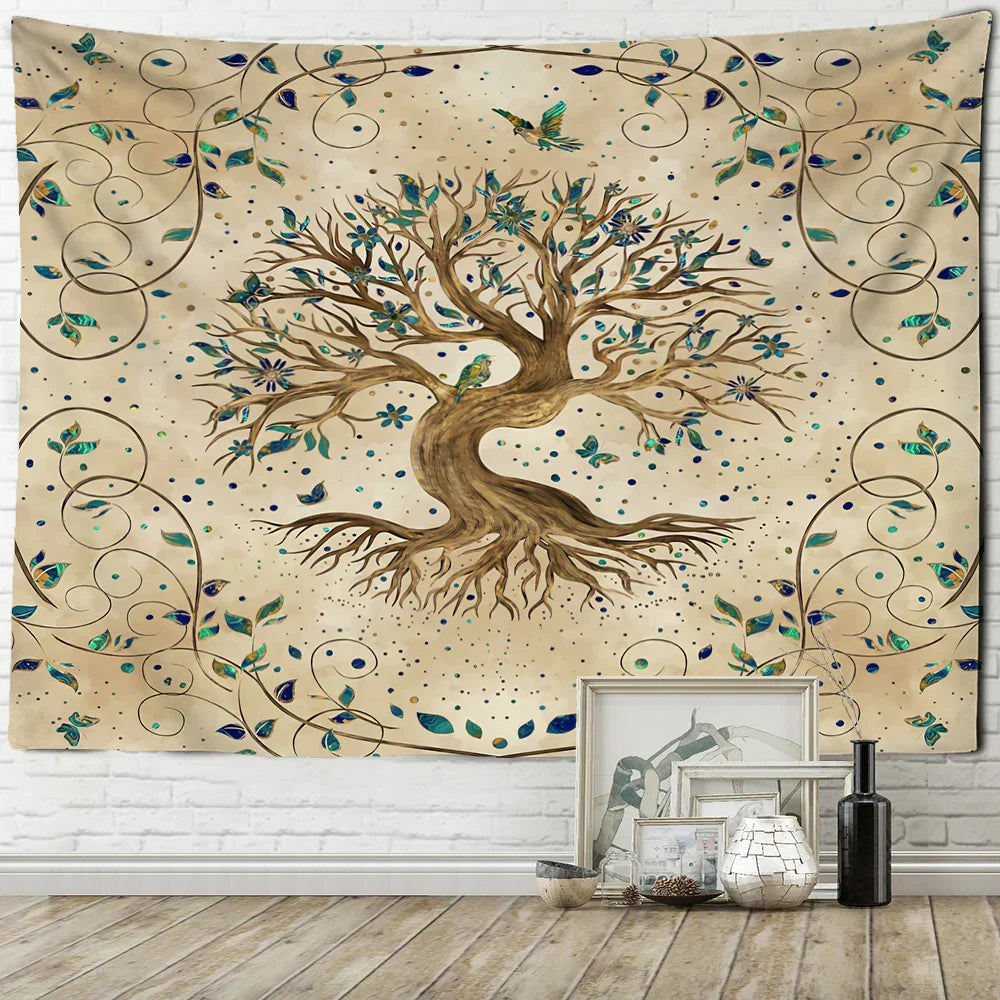 Decobites Psychedelic Tree of Life Cloth Tapestry Bohemian Wall Hanging Home Decor