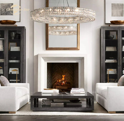 DecorBites™ LED Halo Crystal Chandelier for Bedroom Living Dining Room Decor