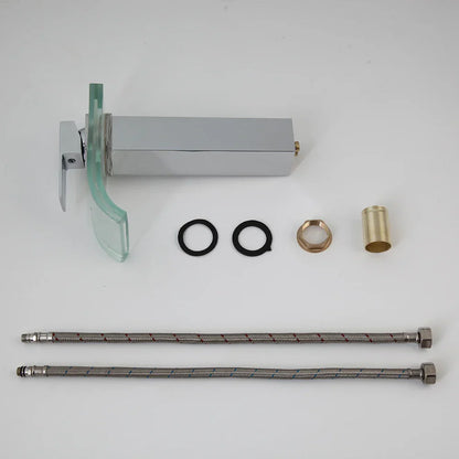 DecorBites™ LED Waterfall Basin Mixer Faucet Chrome Finish Single Handle Sink Tap