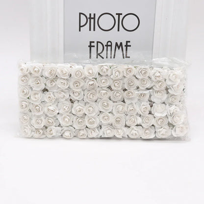 DecorBites™ 144 piezas de flores de papel artificiales de 2 cm para decoración de bodas y manualidades