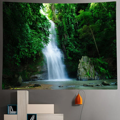 Boho Chic Decobites Forest Waterfall Tapestry - Large Sofa Blanket & Yoga Mat