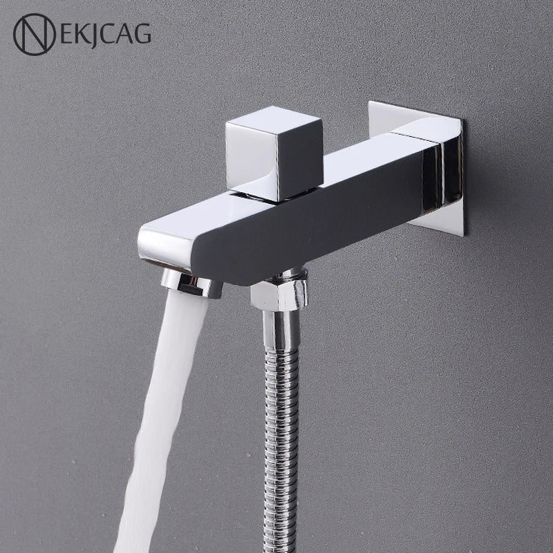 DecorBites™ Brass Wall Mount Tub Spout Filler with Diverter - 2-Way Bathroom Accessory