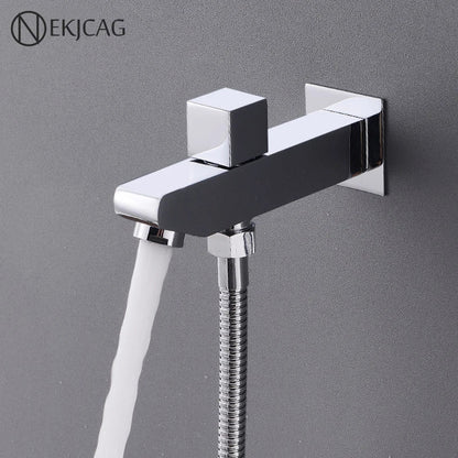 DecorBites™ Brass Wall Mount Tub Spout Filler with Diverter - 2-Way Bathroom Accessory