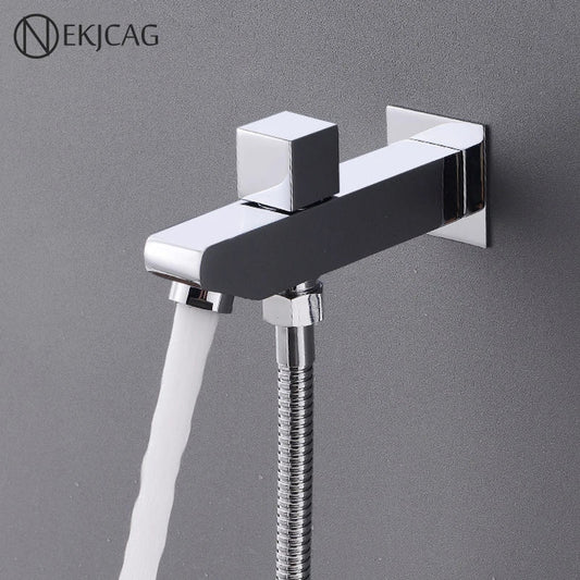 DecorBites™ Brass Wall Mount Tub Spout Filler with Diverter - 2-Way Bathroom Accessory