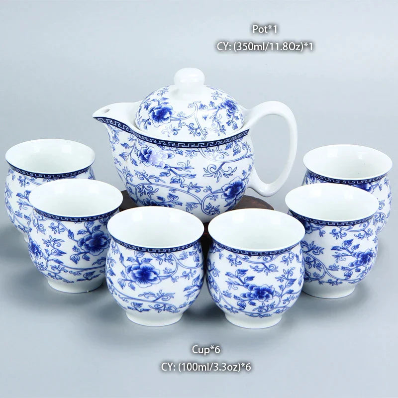 Juego de té DecorBites™ con tetera de dragón, vajilla de porcelana Kung Fu para la ceremonia del té Puer Oolong