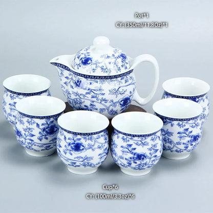 Juego de té DecorBites™ con tetera de dragón, vajilla de porcelana Kung Fu para la ceremonia del té Puer Oolong