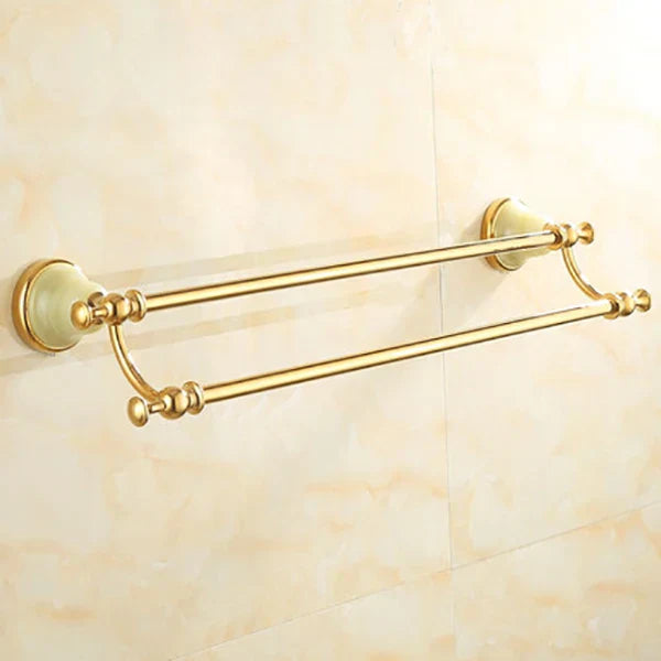 Conjunto de Accesorios para Baño Decorbites™ Gold: Estante, Perchero para Toallas, Soporte, Soporte para Cepillo, Herrajes para Baño